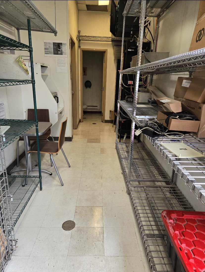 Tim Hortons back of house storage area after cleaning