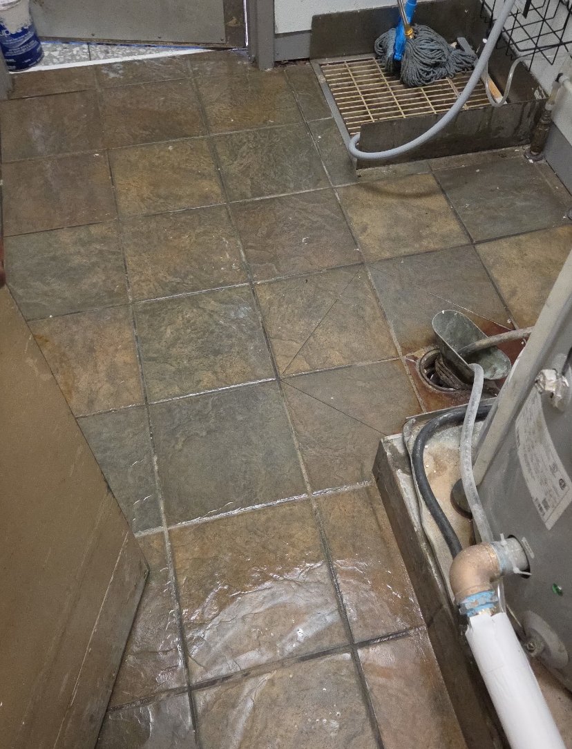 Tim Hortons tiled floor detail after cleaning