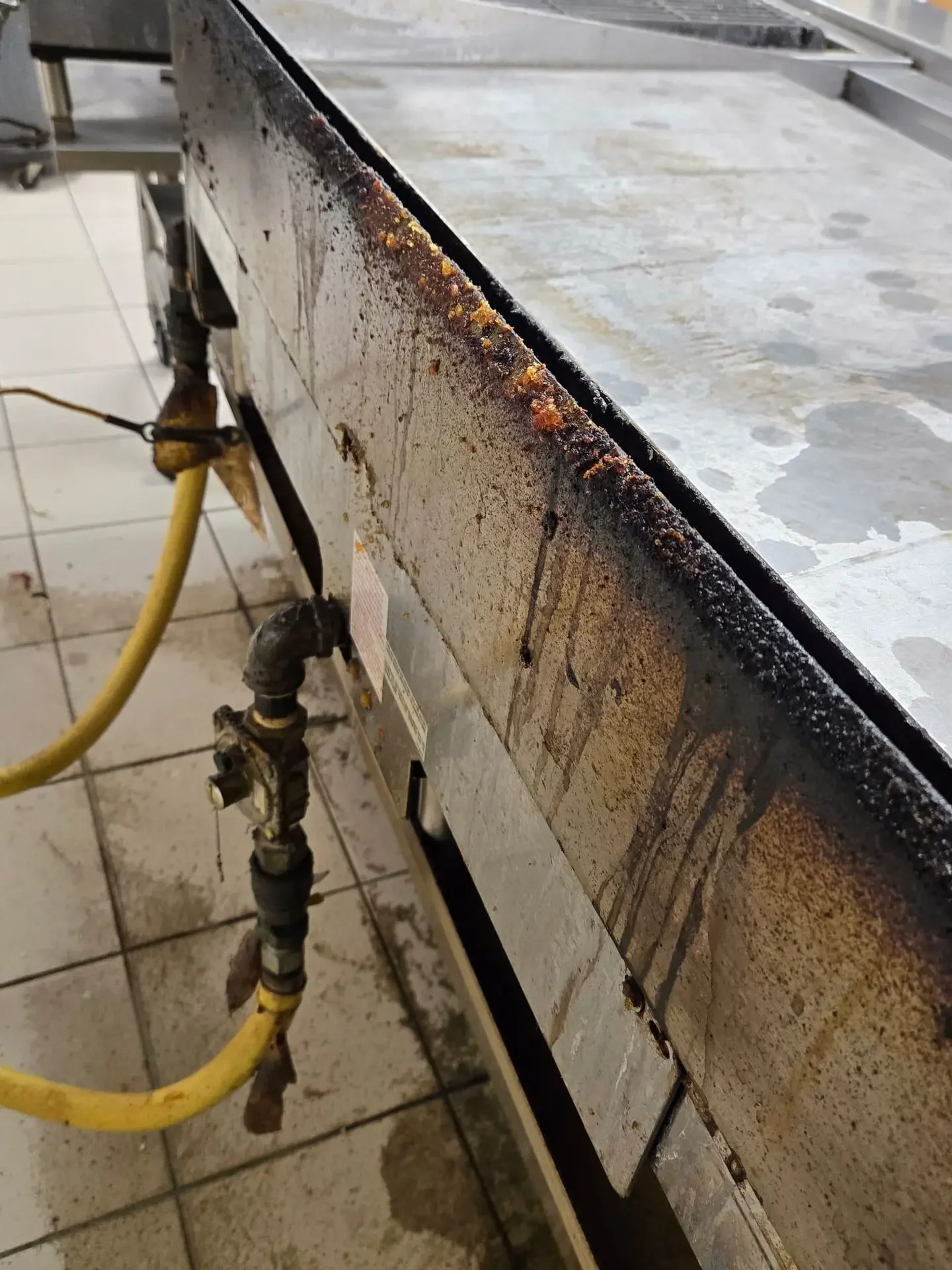 Kitchen equipment exterior before cleaning