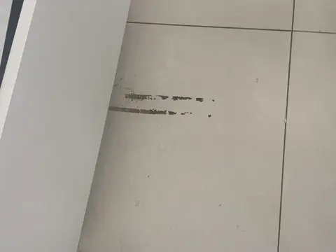 Marked nail salon floor before ELR deep cleaning